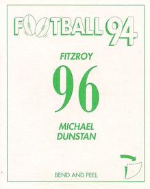 1994 Select AFL Stickers #96 Michael Dunstan Back